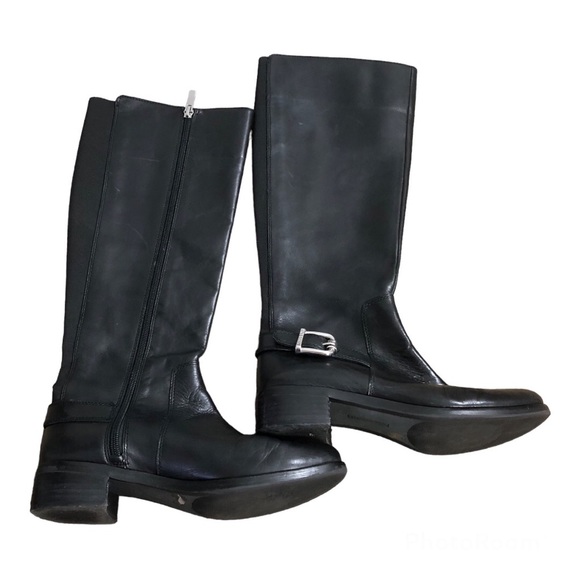 Vince Camuto Volero Black Leather Knee High Riding Boots size 6.5 - Picture 4 of 7